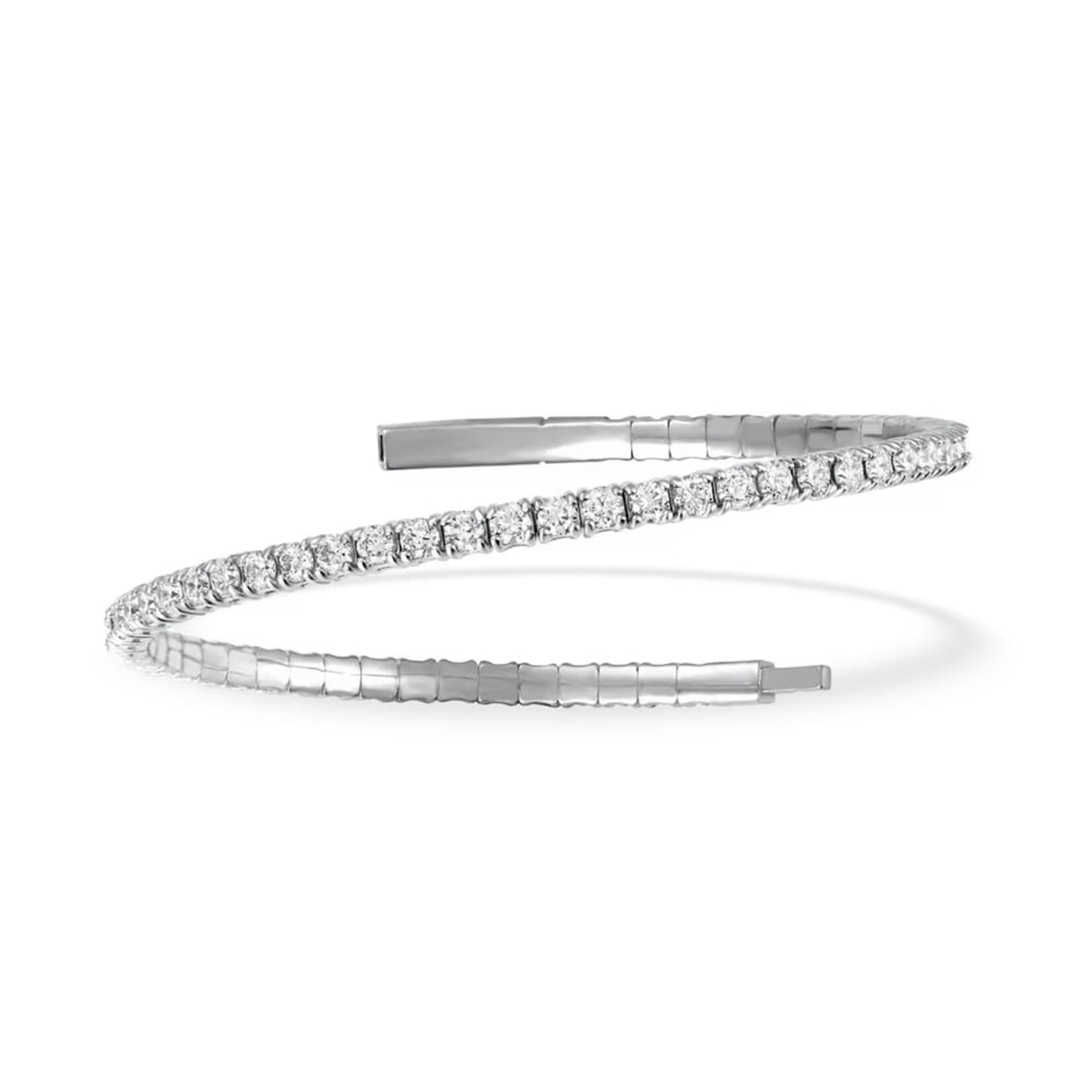 14K White Gold Lab Grown Diamond Flex Bangle