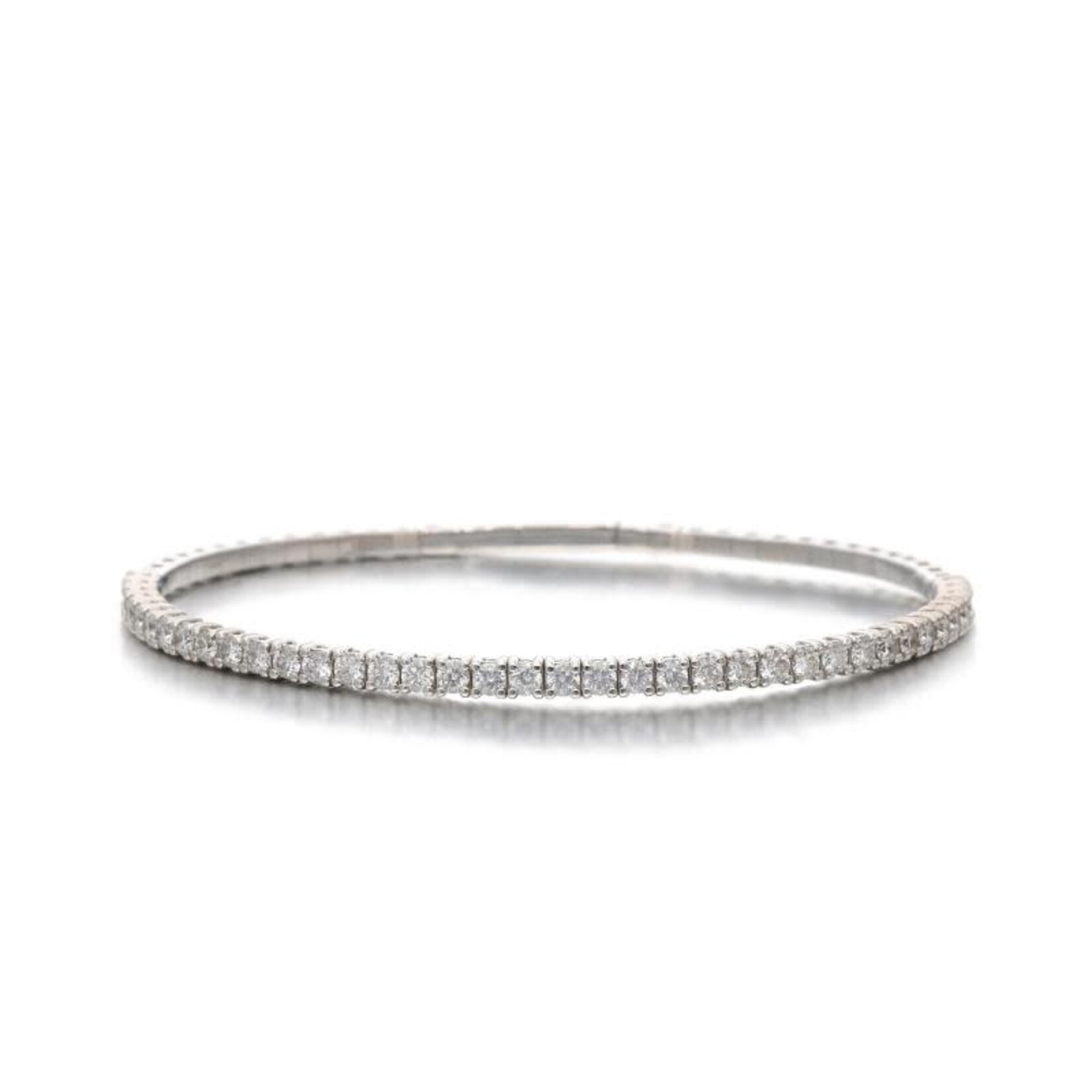 14K White Gold Lab Grown Diamond Flex Bangle