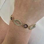 Michelle Pressler 14KF Yellow Gold Blue Zircon & Sapphire Bracelet