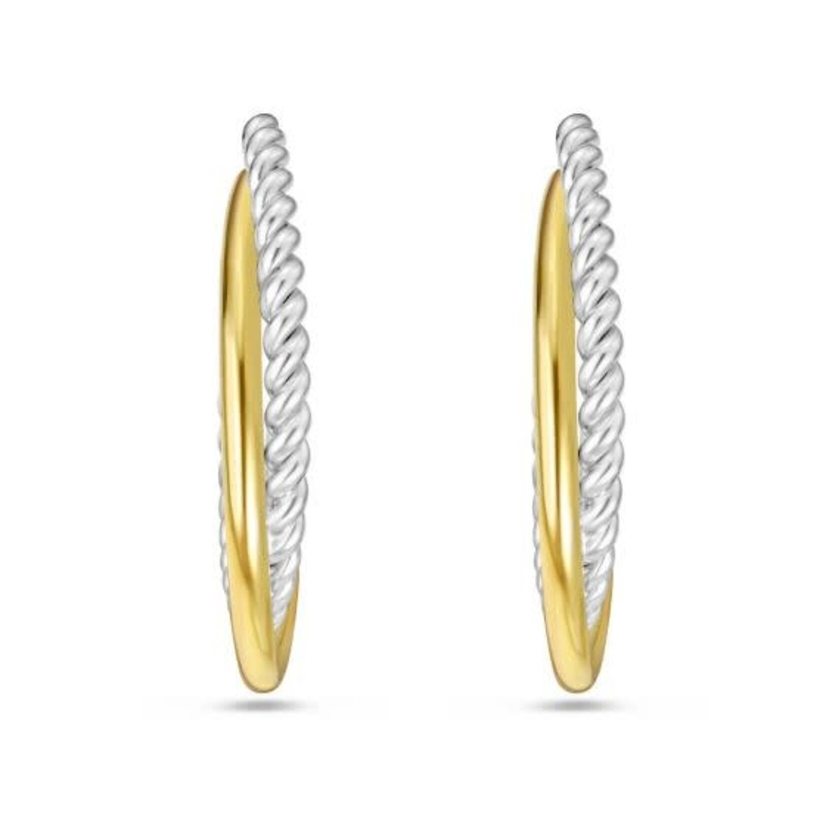 Sterling Silver & 18K Gold Traverso Hoop Earrings