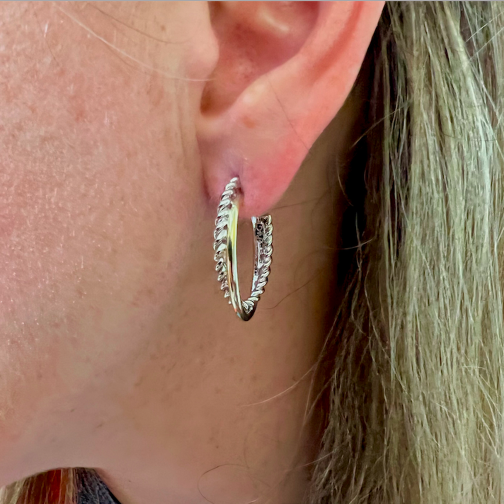 Sterling Silver & 18K Gold Traverso Hoop Earrings