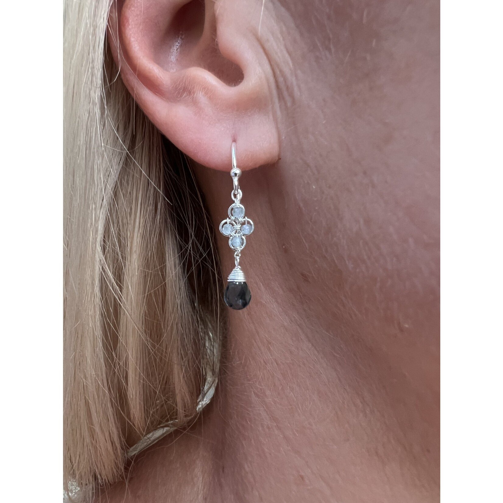 Sterling Silver Natural Blue Zircon and London Blue Topaz Earrings