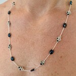 Sterling Silver Grandidierite and Kyanite Necklace