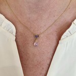14K Yellow Gold Overlay Tanzanite and Scorolite Necklace