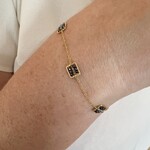 Michelle Pressler 14K Yellow Gold Overlay Zebra Mix (Black Spinel, Grey Zircon) Bracelet