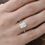 14k White Gold Radiant Cut Diamond Solitaire Ring