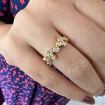 14K Yellow Gold Diamond Bubble Band