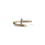 14K Yellow Gold Diamond Nail Ring