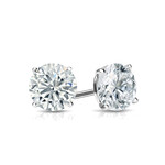 14K White Gold 4 Carat Lab Grown Diamond Stud Earrings