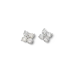 14K White Gold Diamond 0.43 Carats Total  Cluster Stud Earrings