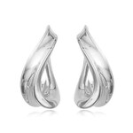 Sterling Silver Tapered Side Twist Earrings