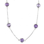 Sterling Silver Amethyst Lollipop Necklace