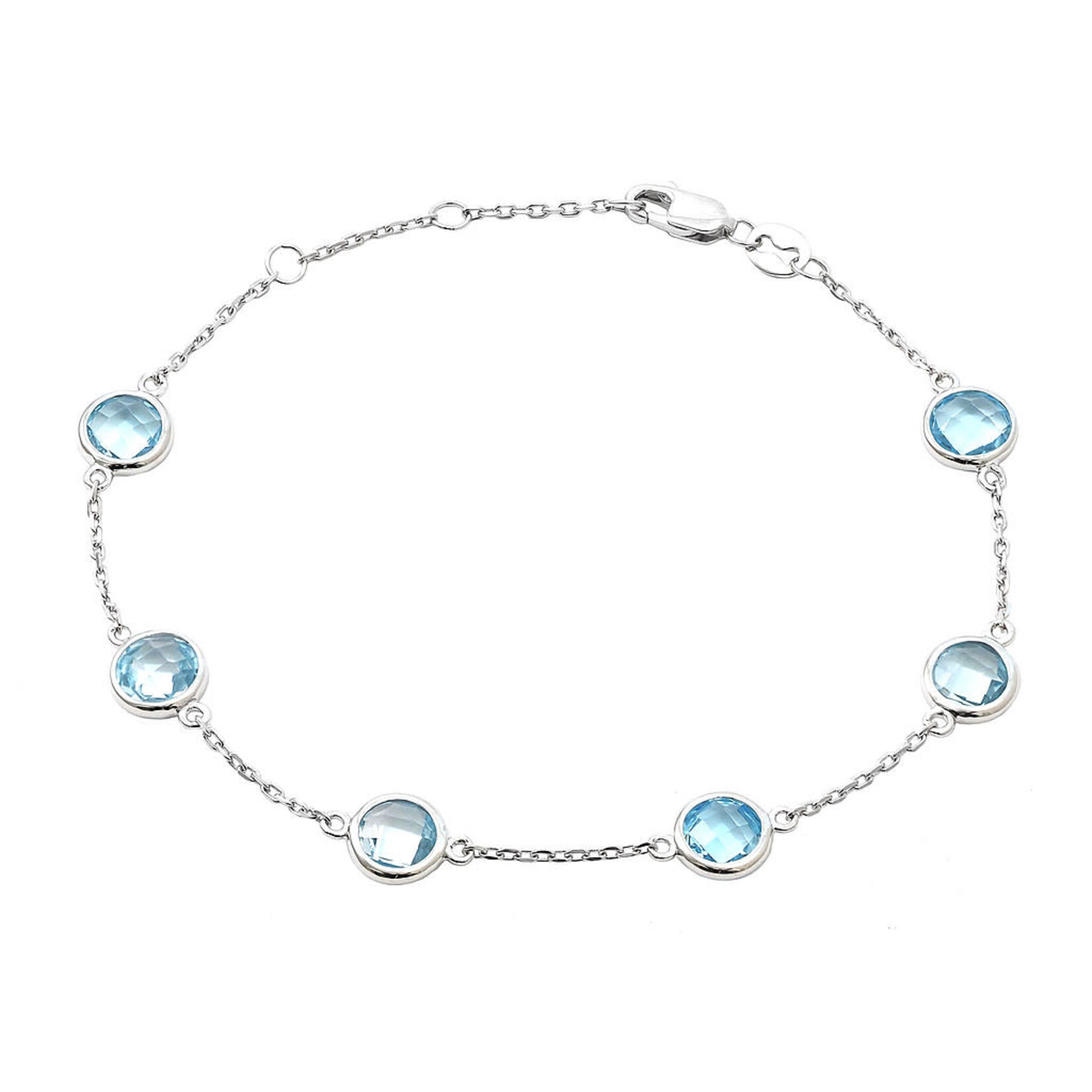 Sterling Silver Blue Topaz Lollipop Bracelet
