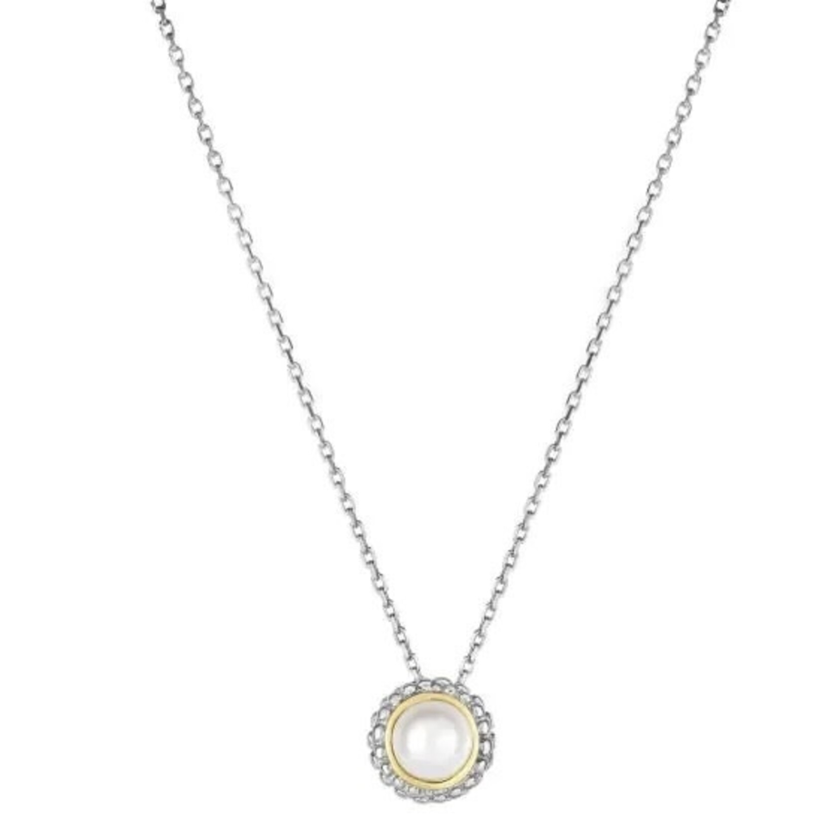 Sterling Silver & 18KY Gold Pearl Pendant