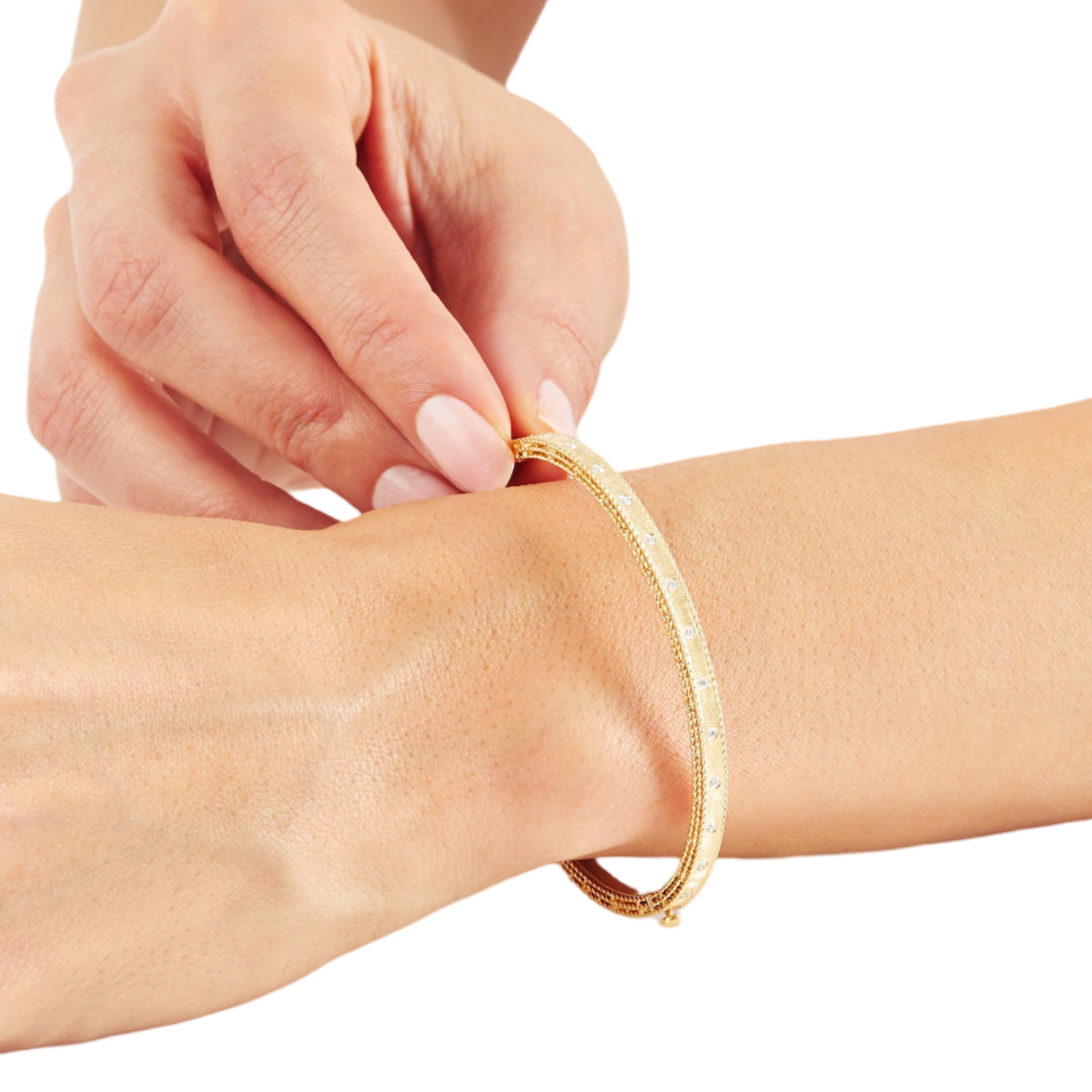 14K Yellow Gold Venezia Princess Diamond Bangle