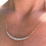 14K Yellow Gold 2 Carat Curved Eclipse Necklace