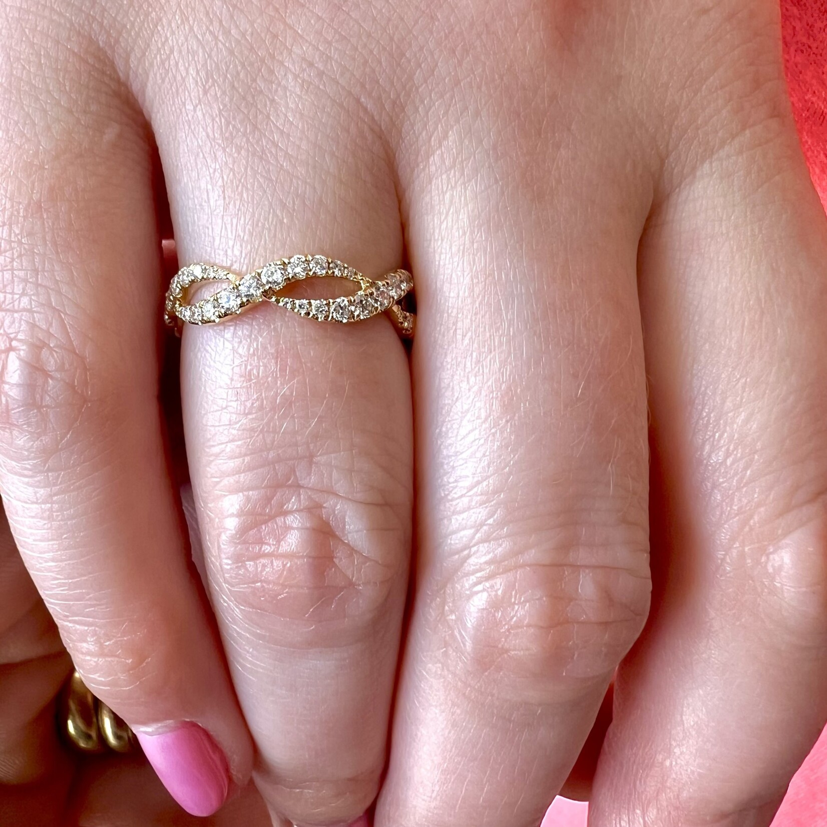 14K Yellow Gold Twisted Diamond 0.39ctw Ring