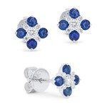 14K White Gold Sapphire and Diamond Earrings