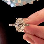 Platinum Oval Diamond Hidden Halo Engagement Ring