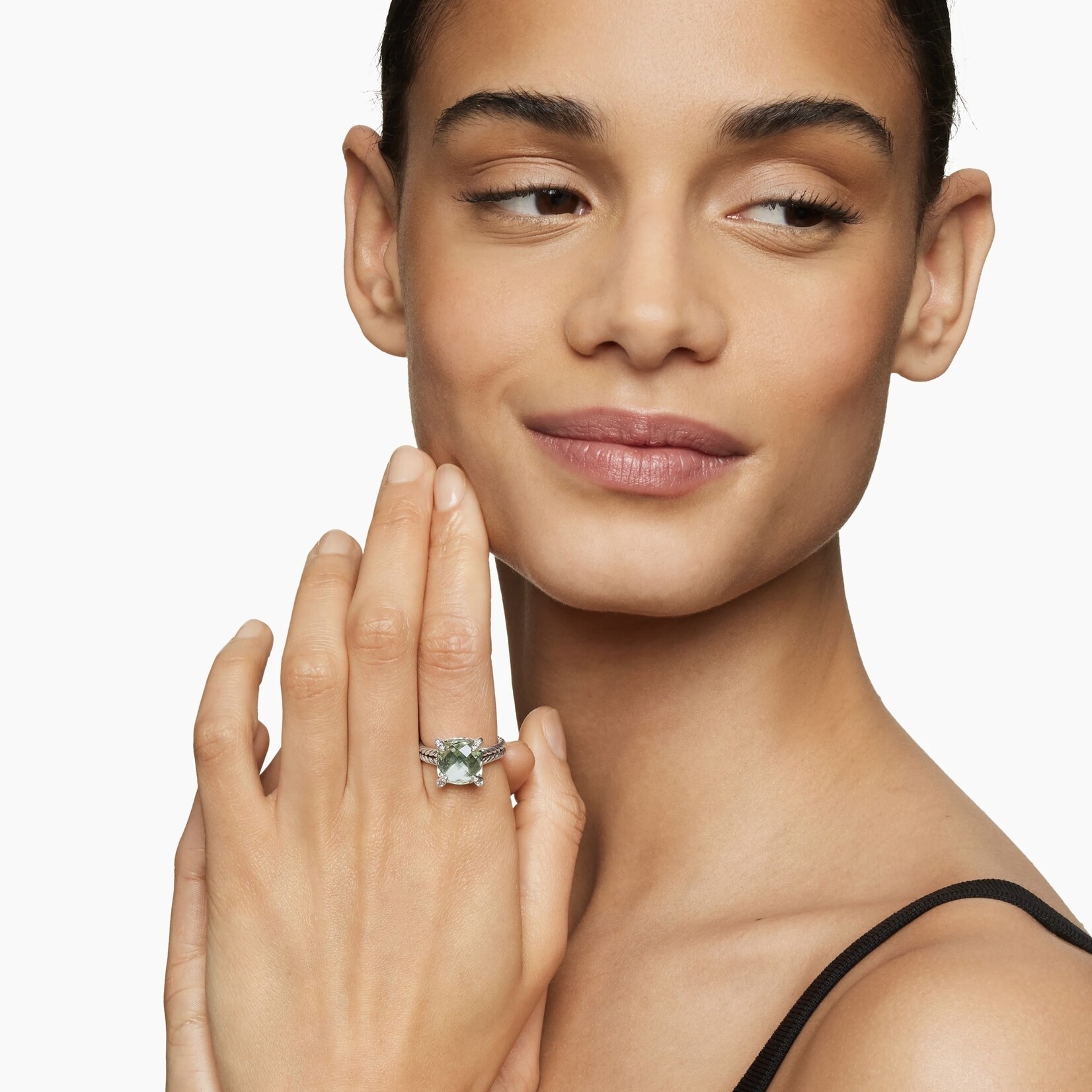 Sterling Silver with Prasiolite and Diamonds David Yurman Ring