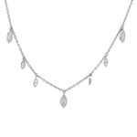 Sterling Silver Pave Diamond 0.19ctw Droplet Necklace