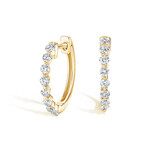 14K Yellow Gold Small Diamond Hoop Earrings