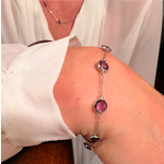 Sterling Silver Amethyst Lollipop Bracelet