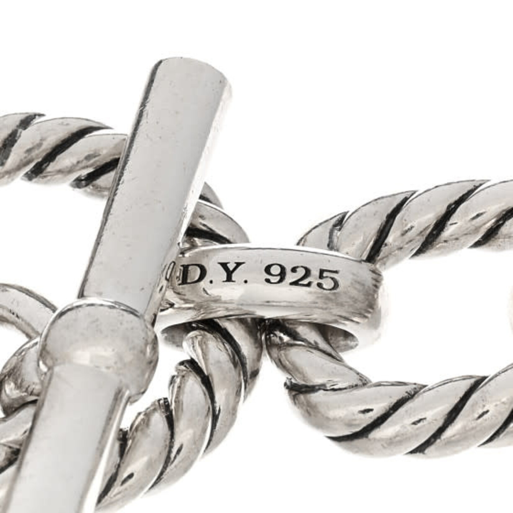 Sterling Silver Diamond Link David Yurman Bracelet