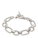 Sterling Silver Diamond Link David Yurman Bracelet