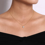 14K Yellow Gold Akoya Pearl & Diamond Halo Pendant