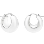 Sterling Silver Buffed Oval Hoop Earrings