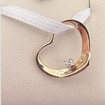 14K Yellow Gold Diamond Heart Pendant