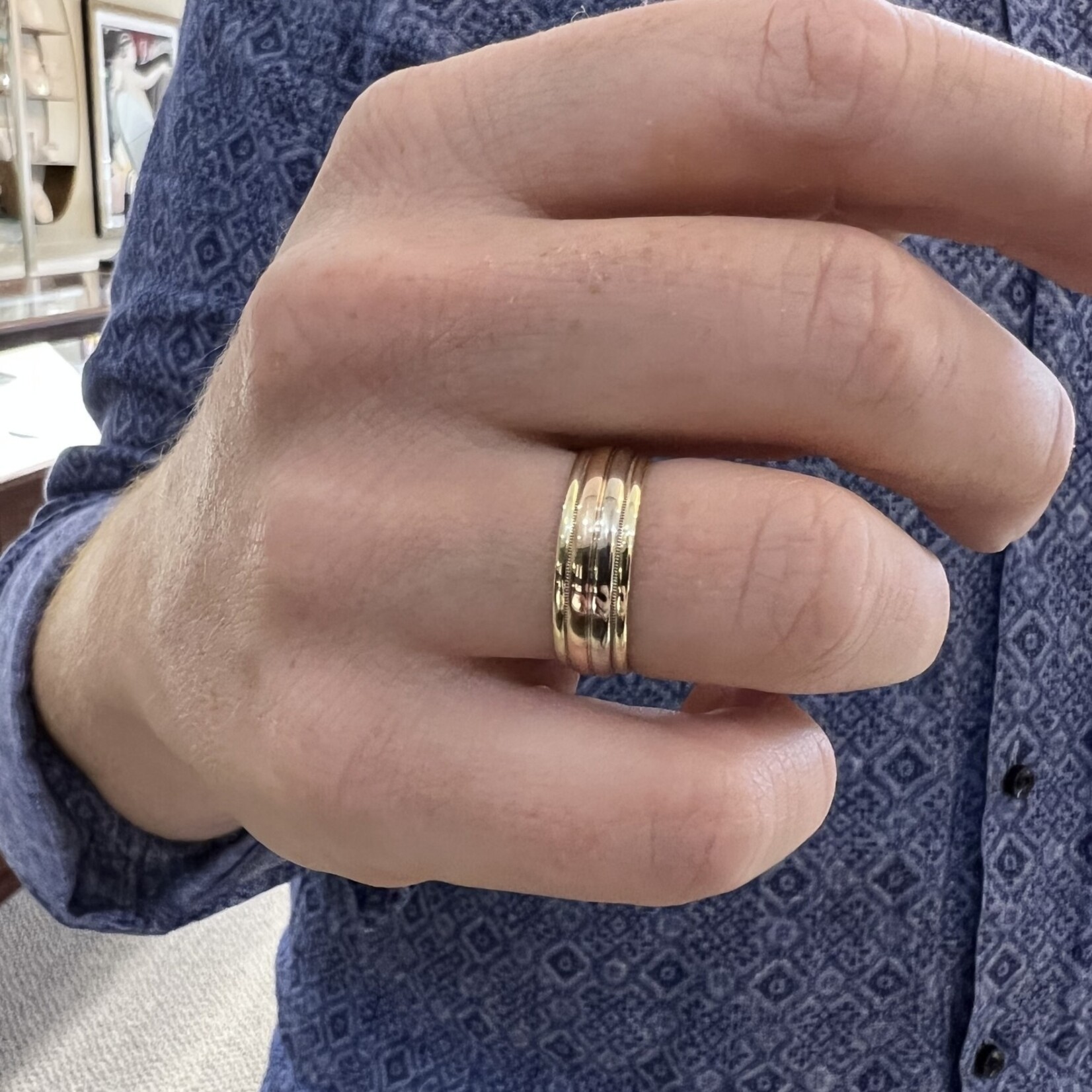 14K Tri Color Gold Band