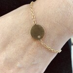 14K Yellow Gold Engravable Disc Bracelet
