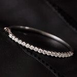 14K White Gold 3 1/2 Carat Diamond Bangle