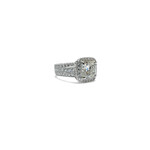 Platinum Diamond French Pave Cushion Ring