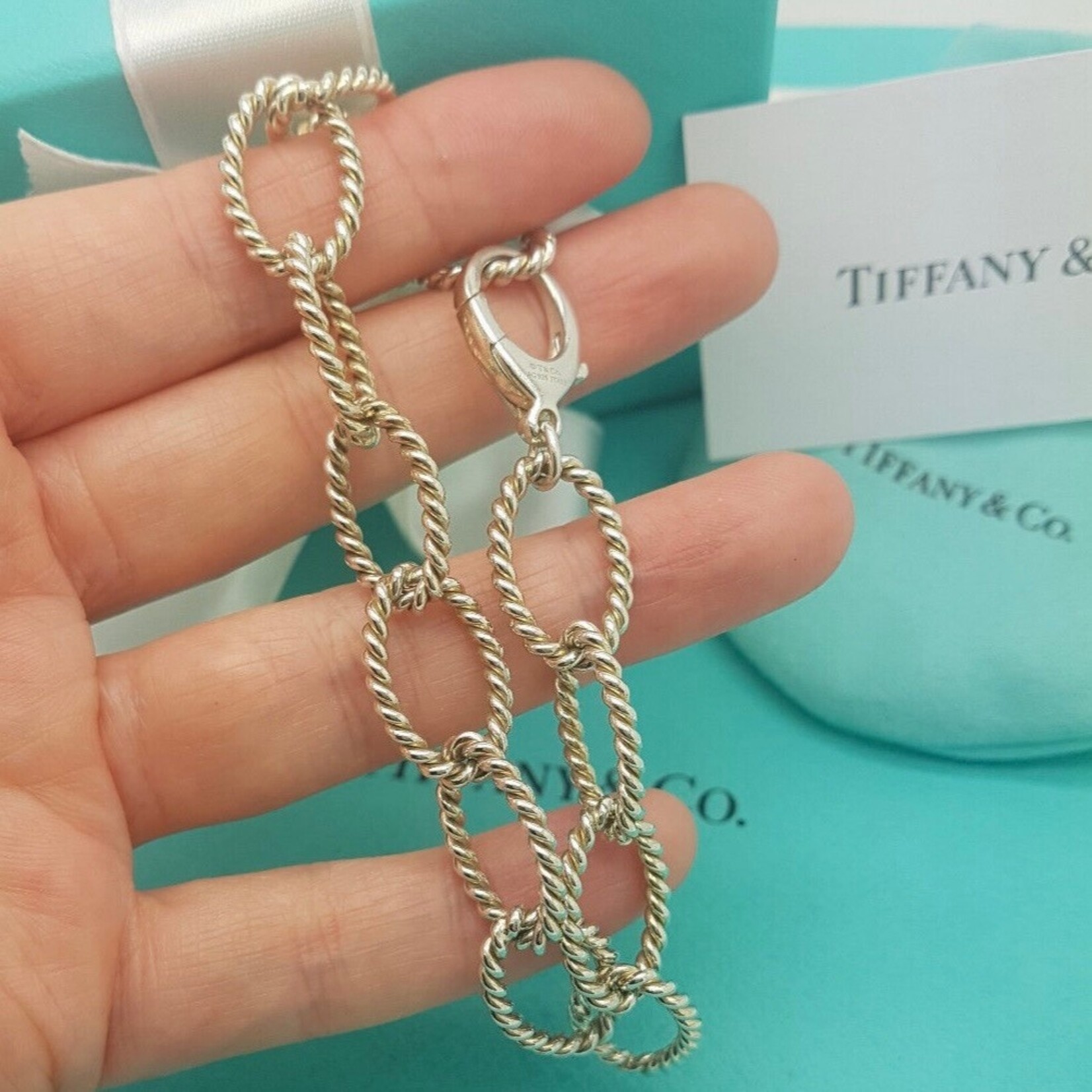 Sterling Silver  Tiffany Rope Bracelet 8"