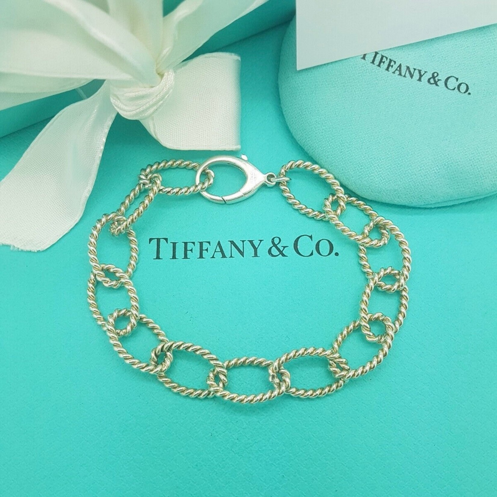 Sterling Silver  Tiffany Rope Bracelet 8"
