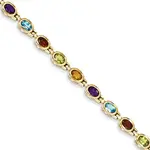 14K Yellow Gold Multi-Gem Cabochon Bracelet
