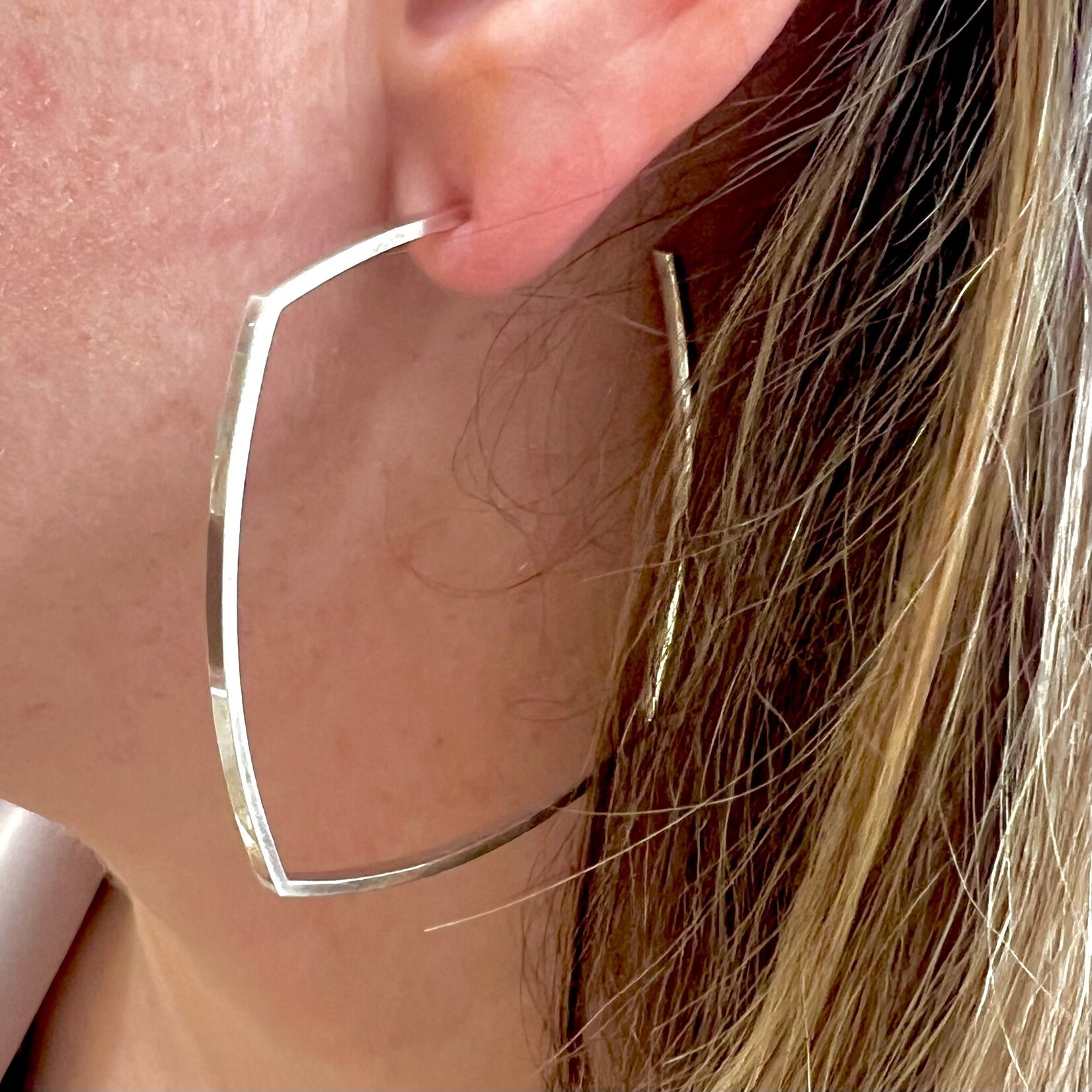 Tiffany & Company Frank Gehry Sterling Silver Large Torque Hoop Earrings