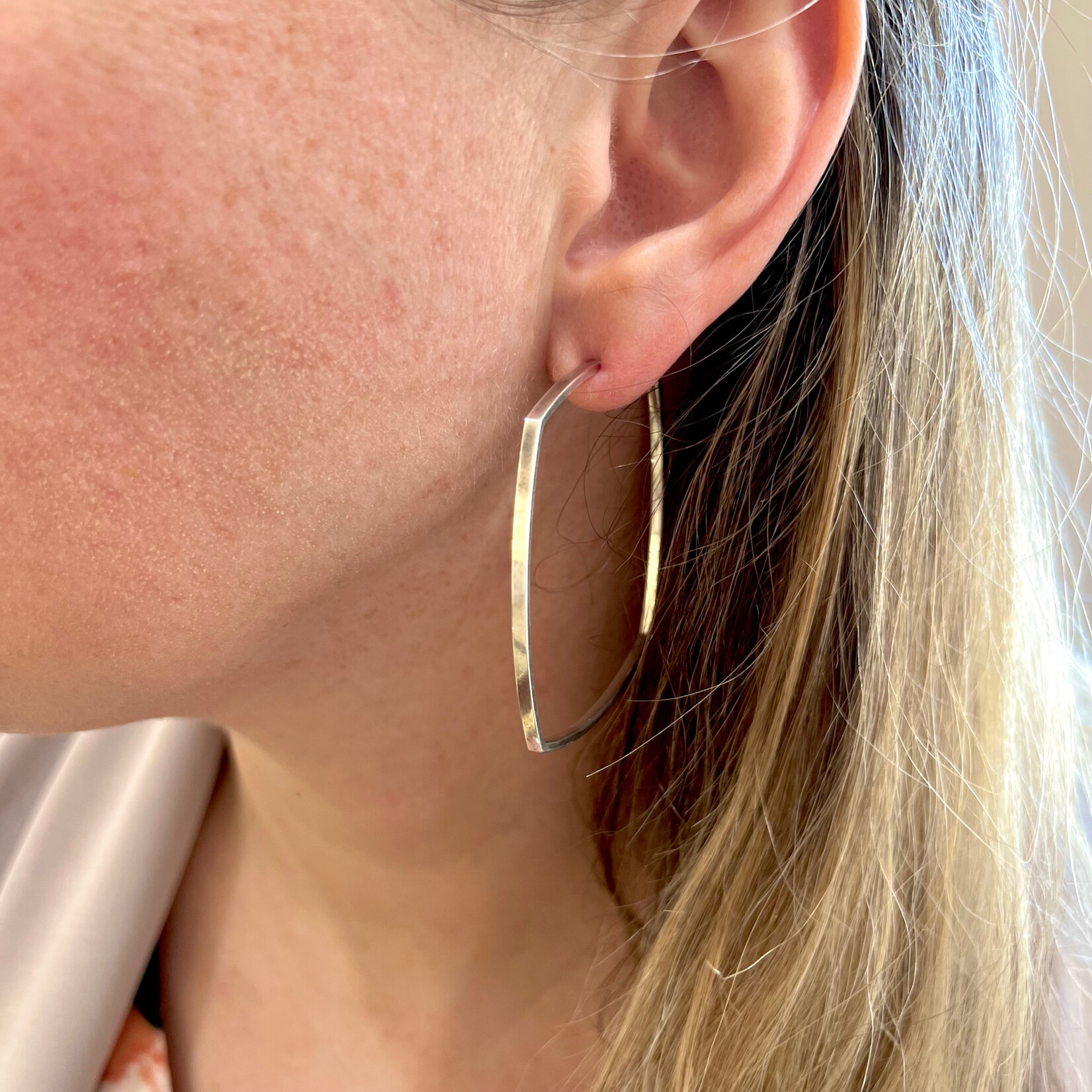 Tiffany & Company Frank Gehry Sterling Silver Large Torque Hoop Earrings