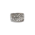 14K White Gold Double Row 1 3/4 Carat Diamond Band