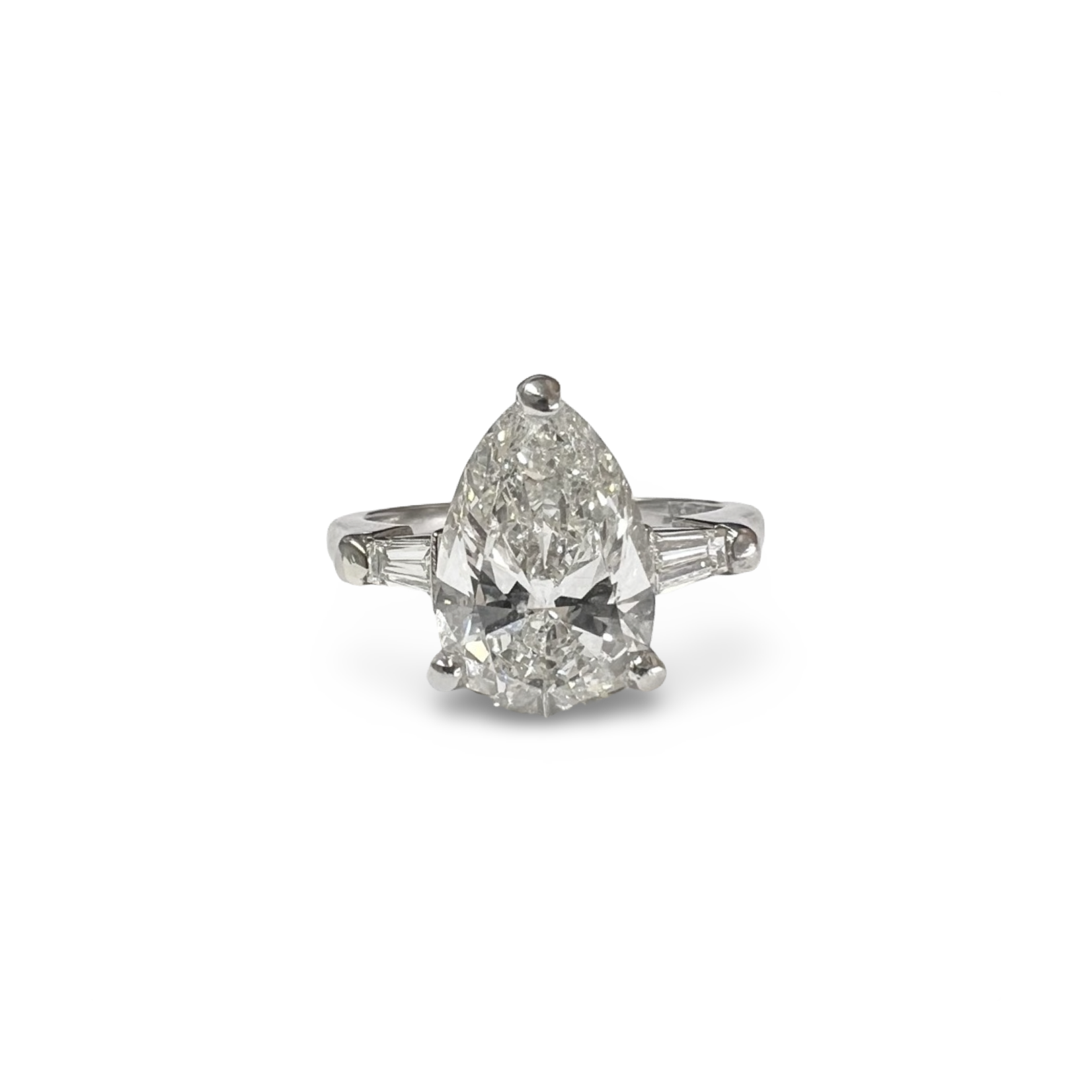 Platinum Pear Shape 3 Carat Diamond Ring
