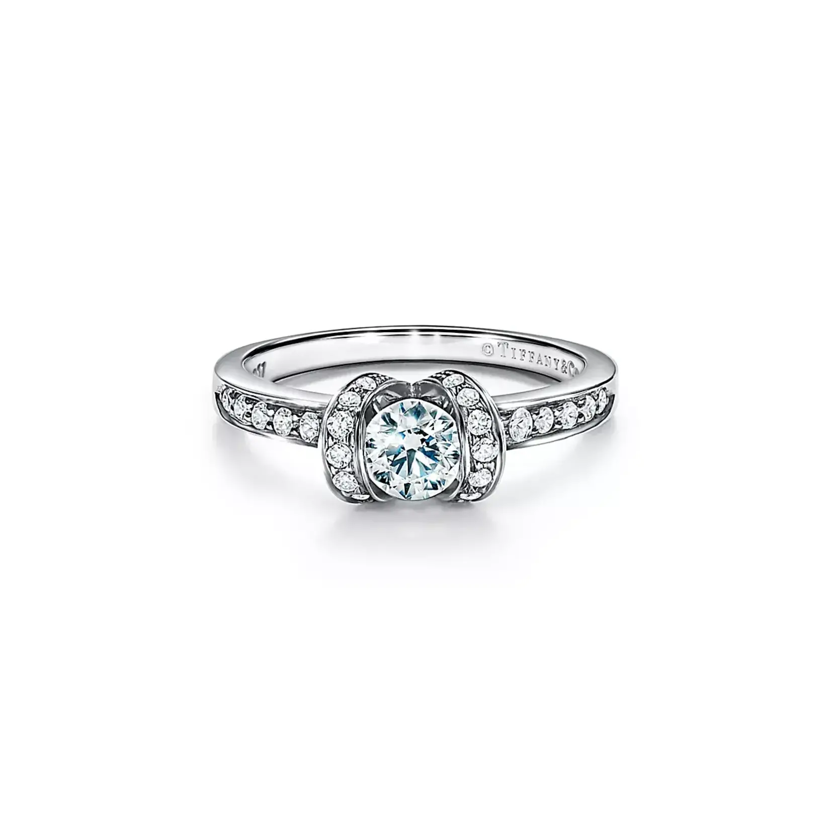Platinum Tiffany & Co Diamond Ribbon Ring