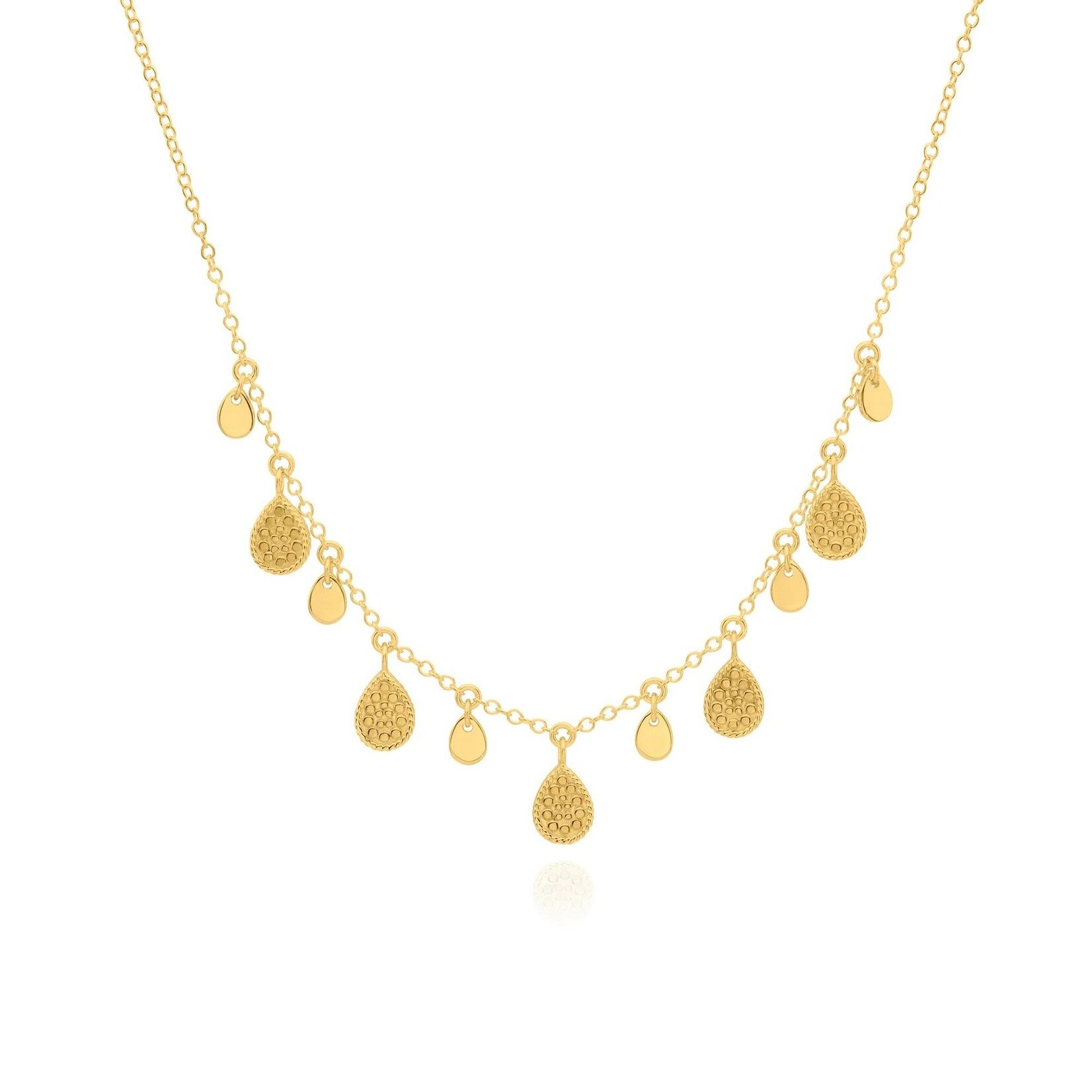 18K Yellow Gold Overlay Teardrop Layer Necklace