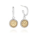 Sterling Silver & 18K Yellow Gold Overlay  Disc Drop Earrings