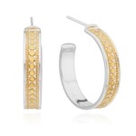 Sterling Silver & 18K Yellow Gold Overlay Equilibrium Hoop Earrings