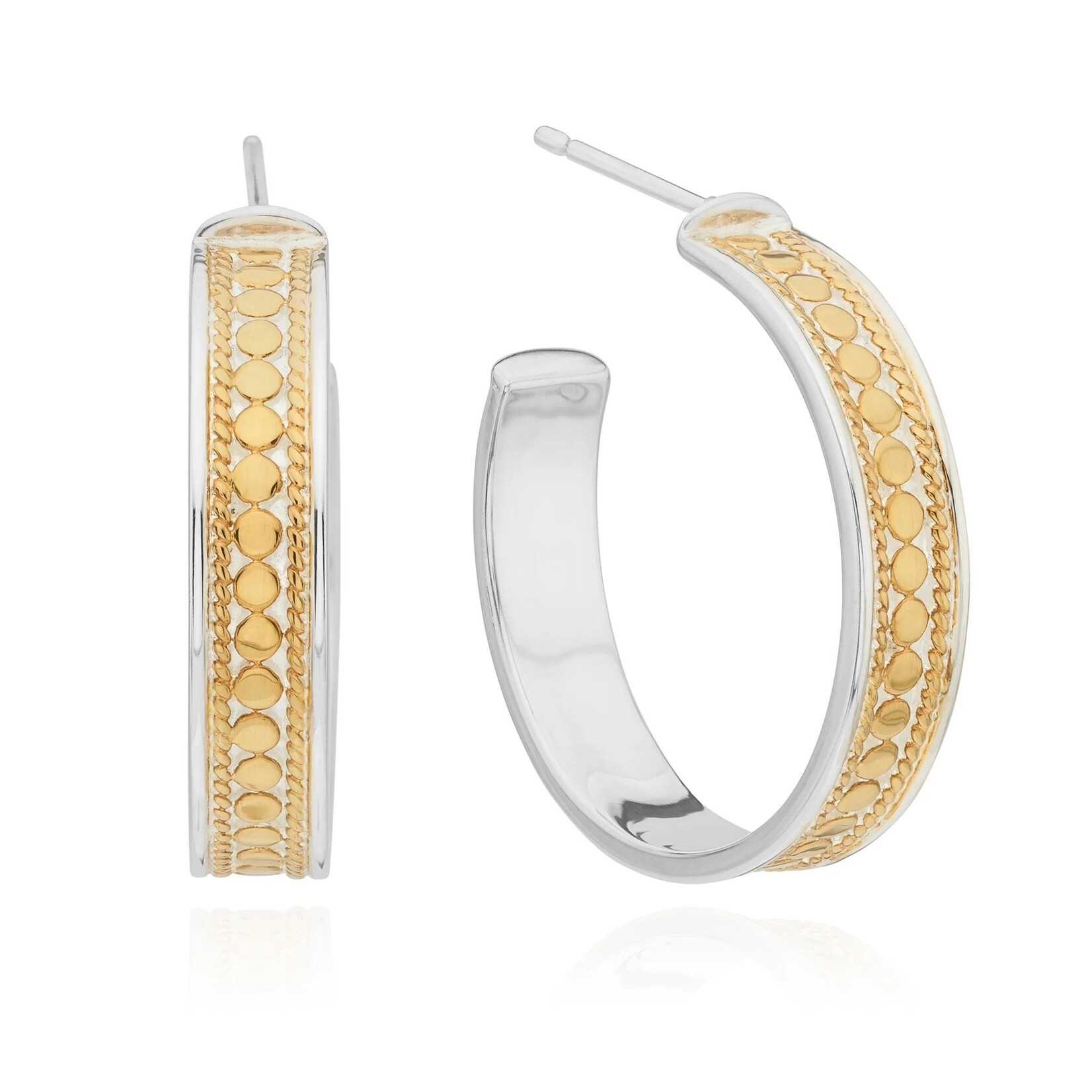 Sterling Silver & 18K Yellow Gold Overlay Equilibrium Hoop Earrings