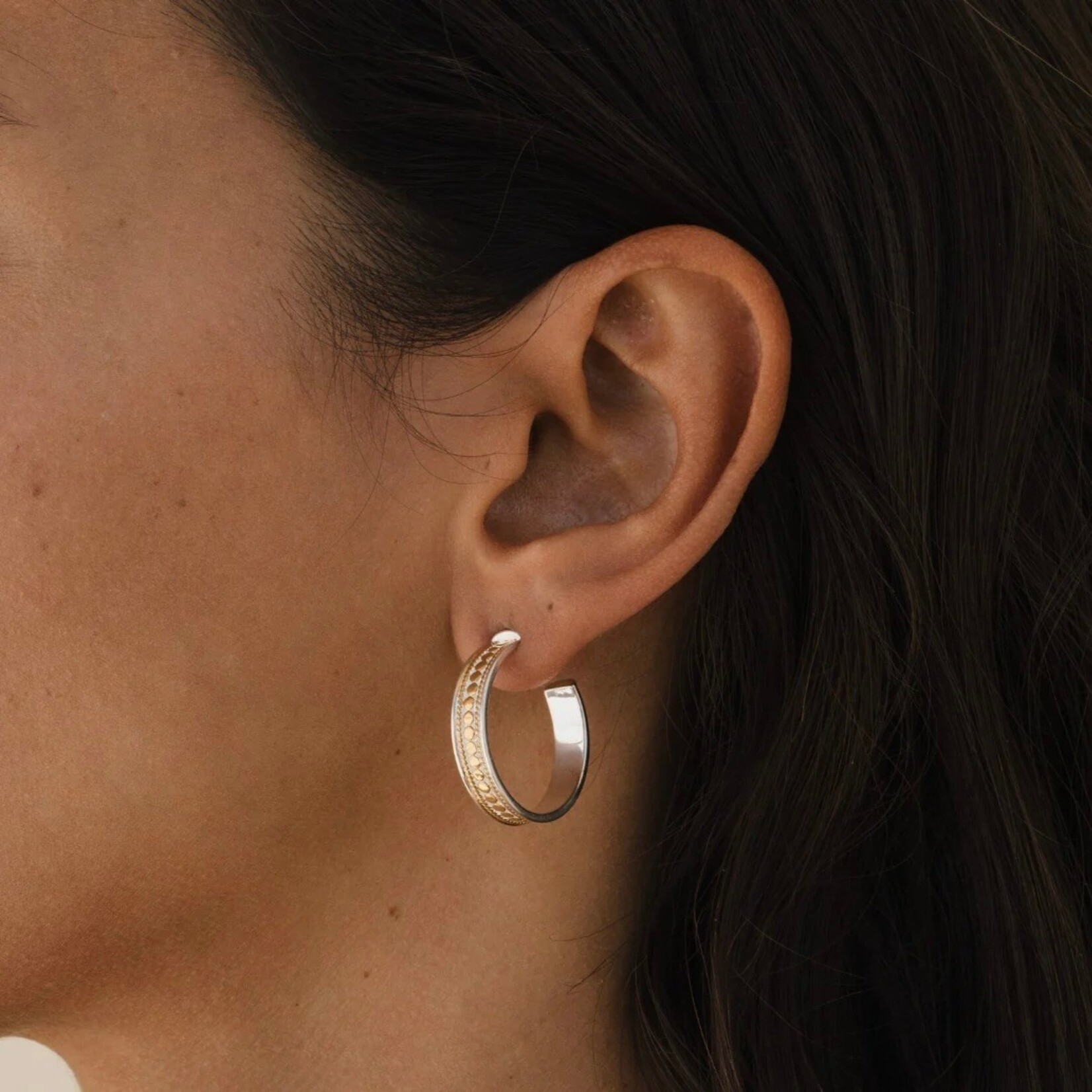 Sterling Silver & 18K Yellow Gold Overlay Equilibrium Hoop Earrings