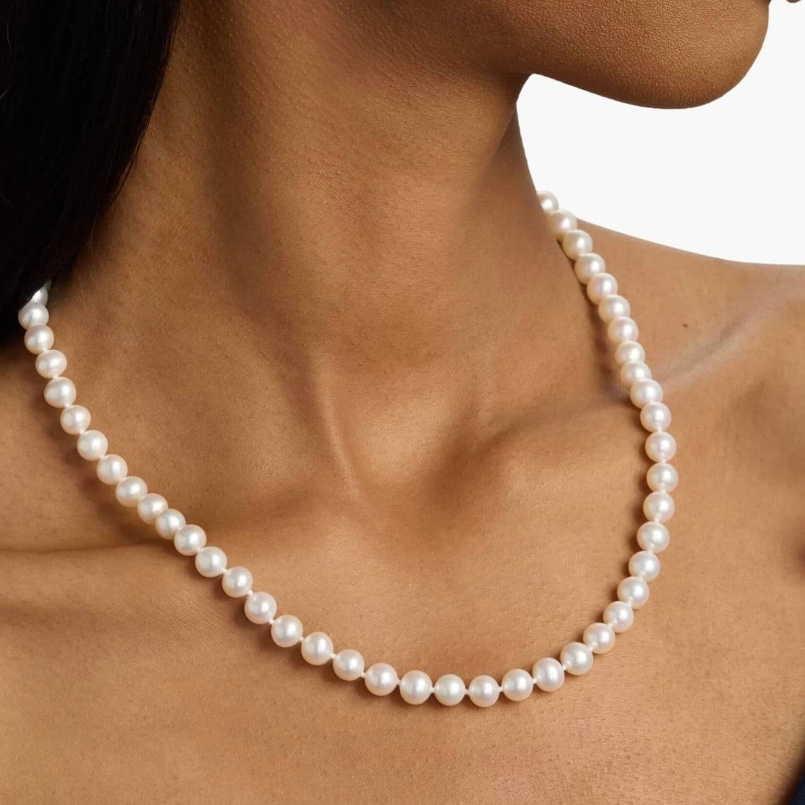 Cultured Akoya 6.5-7mm Pearl 20" Strand with 18KY Gold Clasp